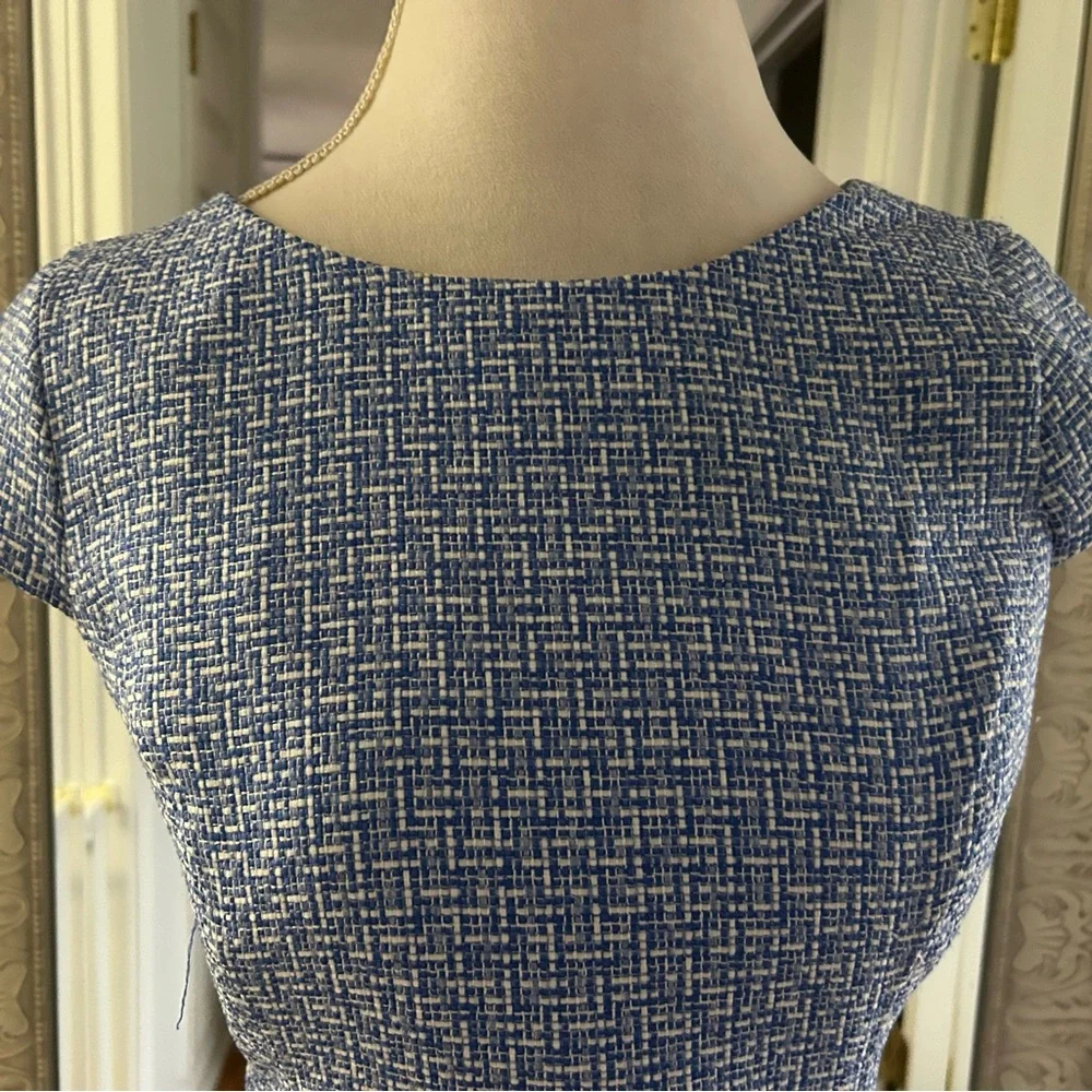Anne Klein Blue Textured Midi Dress - Picture 2 of 8